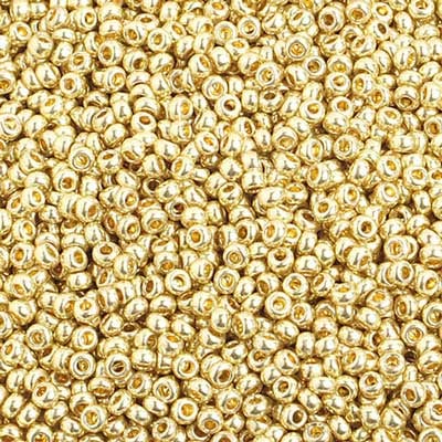 Preciosa Seedbead 10/0 - SB40026 Chalk Metallic Light Gold Solgel