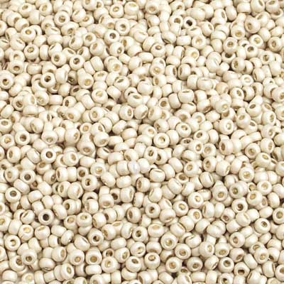 Preciosa Seedbead 10/0 - SB42018 Chalk Metallic Silver Matt Terra Color