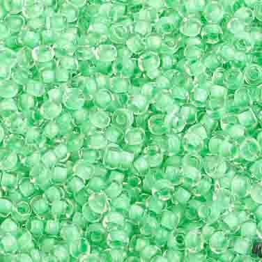 Preciosa Seedbead 10/0 - SB42035 Colorlined Hot Green Terra Color