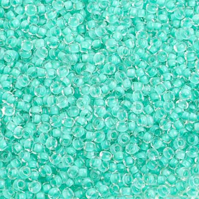 Preciosa Seedbead 10/0 - SB42037 Colorlined Mint Terra Color