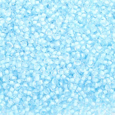 Preciosa Seedbead 10/0 - SB42039S Colorlined Baby Blue Terra Color Strung