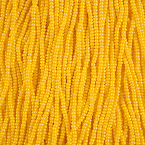 Preciosa Seedbead 10/0 - SB42101S Chalk PermaLux Dyed Dark Yellow Strung