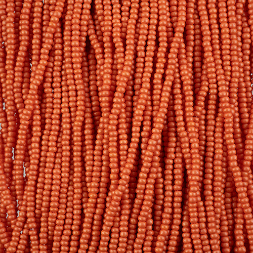 Preciosa Seedbead 10/0 - SB42103S Chalk PermaLux Dyed Orange Strung