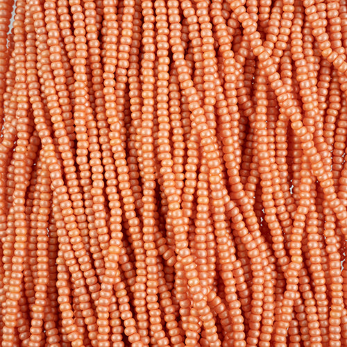 Preciosa Seedbead 10/0 - SB42104S Chalk PermaLux Dyed Apricot Strung