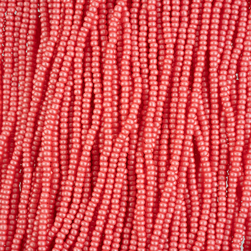 Preciosa Seedbead 10/0 - SB42108S Chalk PermaLux Dyed Pink Strung