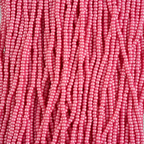 Preciosa Seedbead 10/0 - SB42109S Chalk PermaLux Dyed Light Pink Strung