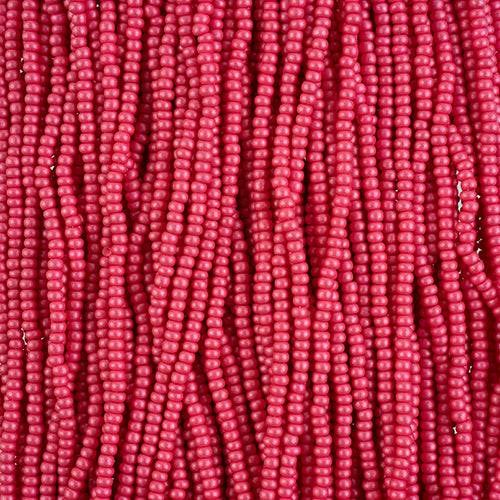 Preciosa Seedbead 10/0 - SB42110S Chalk PermaLux Dyed Fuchsia Strung