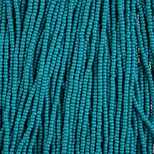 Preciosa Seedbead 10/0 - SB42117S Chalk PermaLux Dyed Teal Strung