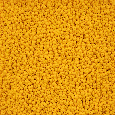 Preciosa Seedbead 10/0 - SB42123 Chalk PermaLux Dyed Dark Yellow Matt