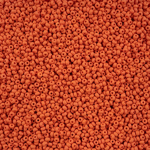 Preciosa Seedbead 10/0 - SB42125 Chalk PermaLux Dyed Orange Matt