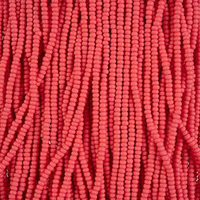 Preciosa Seedbead 10/0 - SB42129S Chalk PermaLux Dyed Red Matt Strung