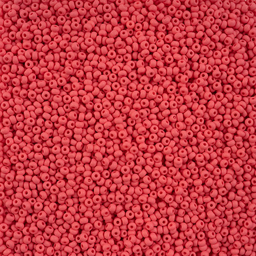 Preciosa Seedbead 10/0 - SB42129 Chalk PermaLux Dyed Red Matt