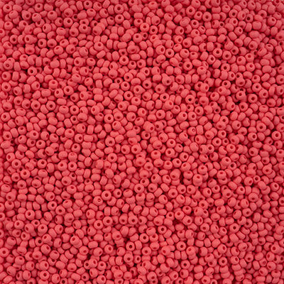 Preciosa Seedbead 10/0 - SB42129 Chalk PermaLux Dyed Red Matt