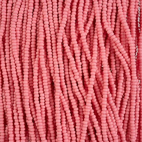 Preciosa Seedbead 10/0 - SB42130S Chalk PermaLux Dyed Pink Matt Strung