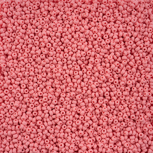 Preciosa Seedbead 10/0 - SB42130 Chalk PermaLux Dyed Pink Matt