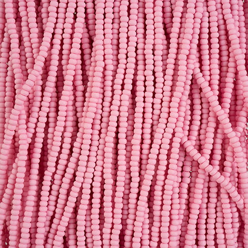 Preciosa Seedbead 10/0 - SB42131S Chalk PermaLux Dyed Light Pink Matt Strung