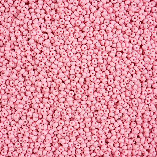 Preciosa Seedbead 10/0 - SB42131 Chalk PermaLux Dyed Light Pink Matt