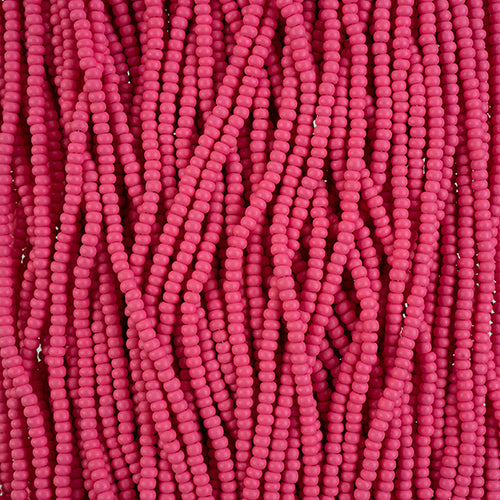 Preciosa Seedbead 10/0 - SB42132S Chalk PermaLux Dyed Fuchsia Matt Strung