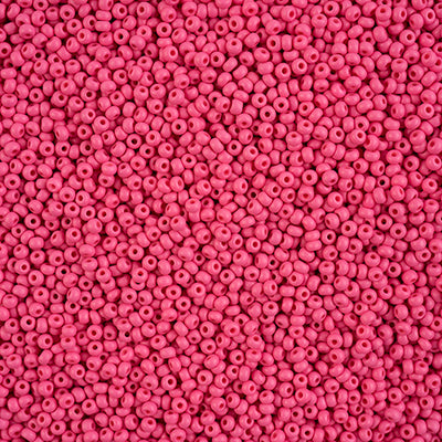 Preciosa Seedbead 10/0 - SB42132 Chalk PermaLux Dyed Fuchsia Matt