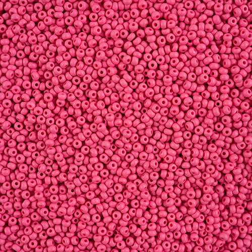 Preciosa Seedbead 10/0 - SB42132 Chalk PermaLux Dyed Fuchsia Matt