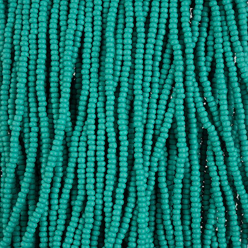 Preciosa Seedbead 10/0 - SB42138S Chalk PermaLux Dyed Sea Green Matt Strung