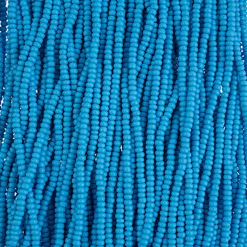 Preciosa Seedbead 10/0 - SB42140S Chalk PermaLux Dyed Dark Turquoise Matt Strung