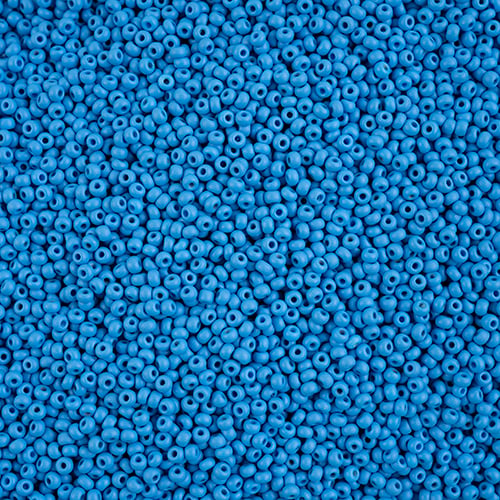 Preciosa Seedbead 10/0 - SB42141 Chalk PermaLux Dyed Light Blue Matt