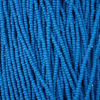 Preciosa Seedbead 10/0 - SB42142S Chalk PermaLux Dyed Blue Matt Strung