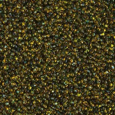 Preciosa Seedbead 10/0 - SB43002 Transparent Harlequin Green/Yellow Natural