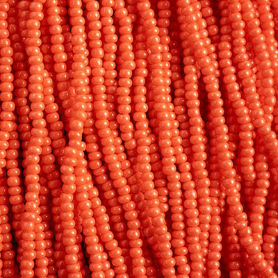 Preciosa Seedbead 10/0 - SB43112S Chalk Terra Intensive Orange Strung