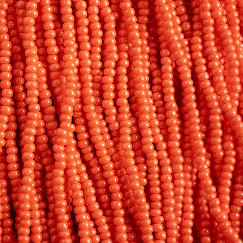 Preciosa Seedbead 10/0 - SB43112S Chalk Terra Intensive Orange Strung