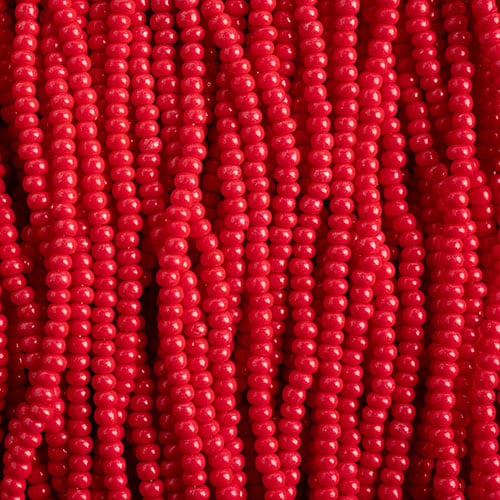 Preciosa Seedbead 10/0 - SB43115S Chalk Terra Intensive Red Strung