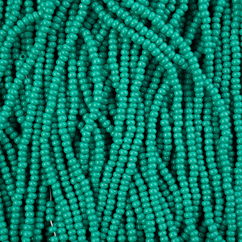 Preciosa Seedbead 10/0 - SB43121S Chalk Terra Intensive Dark Green Strung