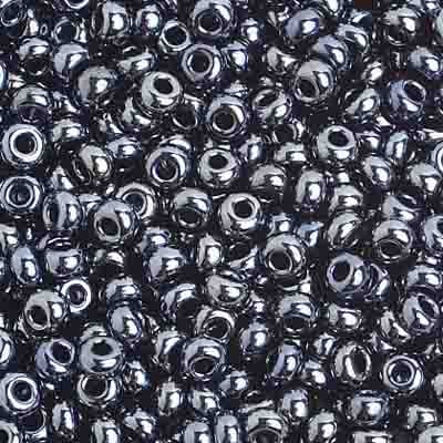 Preciosa Seedbead 8/0 - SB01005 Opaque Metallic Gunmetal