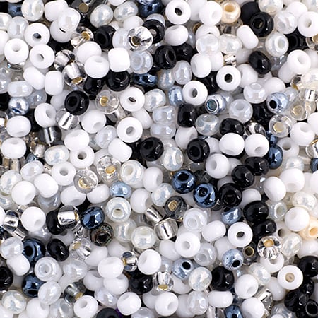 Preciosa Seedbead 8/0 - SB00102 Opaque Multi Mix Black White