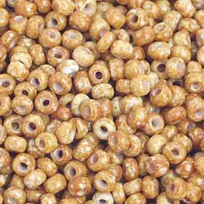 Preciosa Seedbead 8/0 - SB01027 Opaque Speckled Yellow Brown