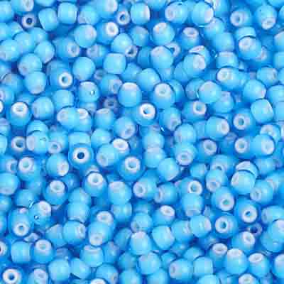 Preciosa Seedbead 8/0 - SB01425 Opaque White Turquoise Blue