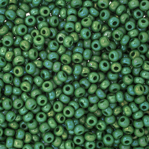 Preciosa Seedbead 8/0 - SB01700 Opaque Medium Green Rainbow