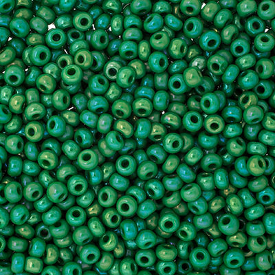 Preciosa Seedbead 8/0 - SB01700 Opaque Medium Green Rainbow