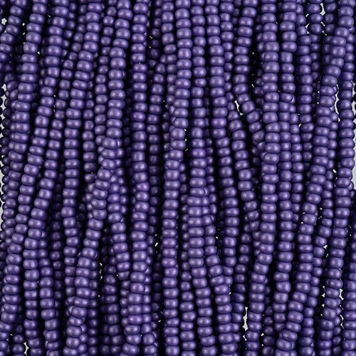 Preciosa Seedbead 8/0 - SB43154S Chalk Permalux Dyed Dark Violet Strung