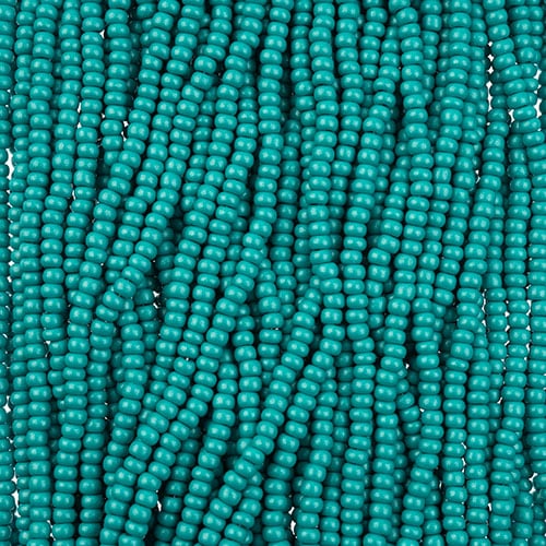 Preciosa Seedbead 8/0 - SB43157S Chalk Permalux Dyed Teal Strung