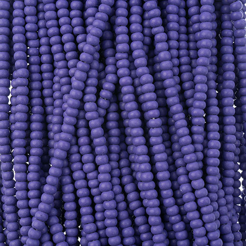 Preciosa Seedbead 8/0 - SB43176S Chalk Permalux Dyed Dark Violet Matt Strung