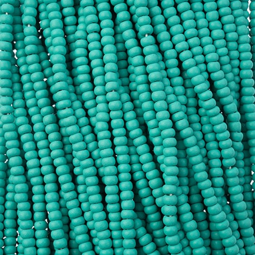 Preciosa Seedbead 8/0 - SB43178S Chalk Permalux Dyed Sea Green Matt Strung