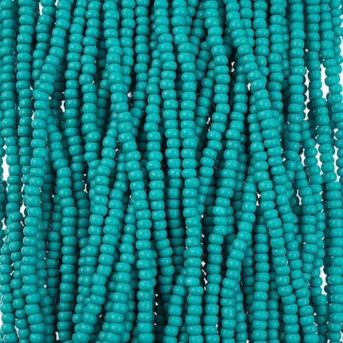 Preciosa Seedbead 8/0 - SB43179S Chalk Permalux Dyed Teal Matt Strung