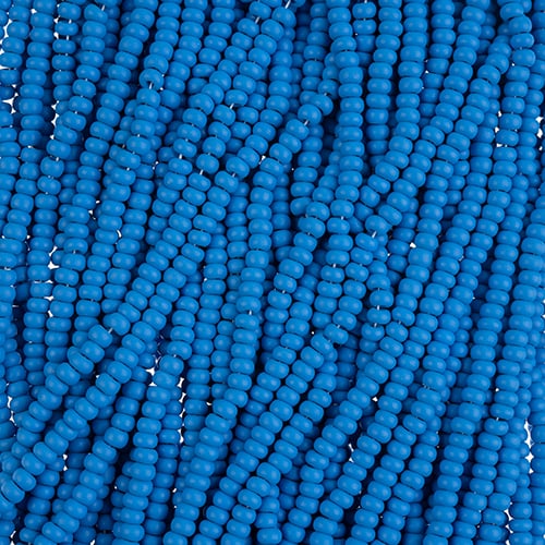 Preciosa Seedbead 8/0 - SB43182S Chalk Permalux Dyed Blue Matt Strung