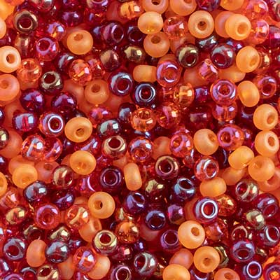 Preciosa Seedbead 6/0 - SB00082 Opaque Orange Red Mix