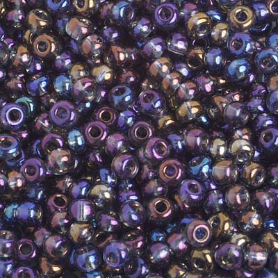 Preciosa Seedbead 6/0 - SB01011 Transparent Grey Iris AB