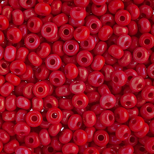 Preciosa Seedbead 6/0 - SB01019 Opaque Medium Red AB