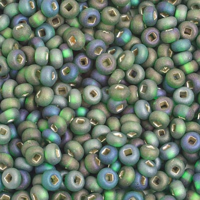 Preciosa Seedbead 6/0 - SB01072 Silverlined Green Rainbow Matt