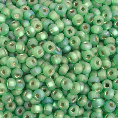 Preciosa Seedbead 6/0 - SB01076 Silverlined Green Matt Rainbow